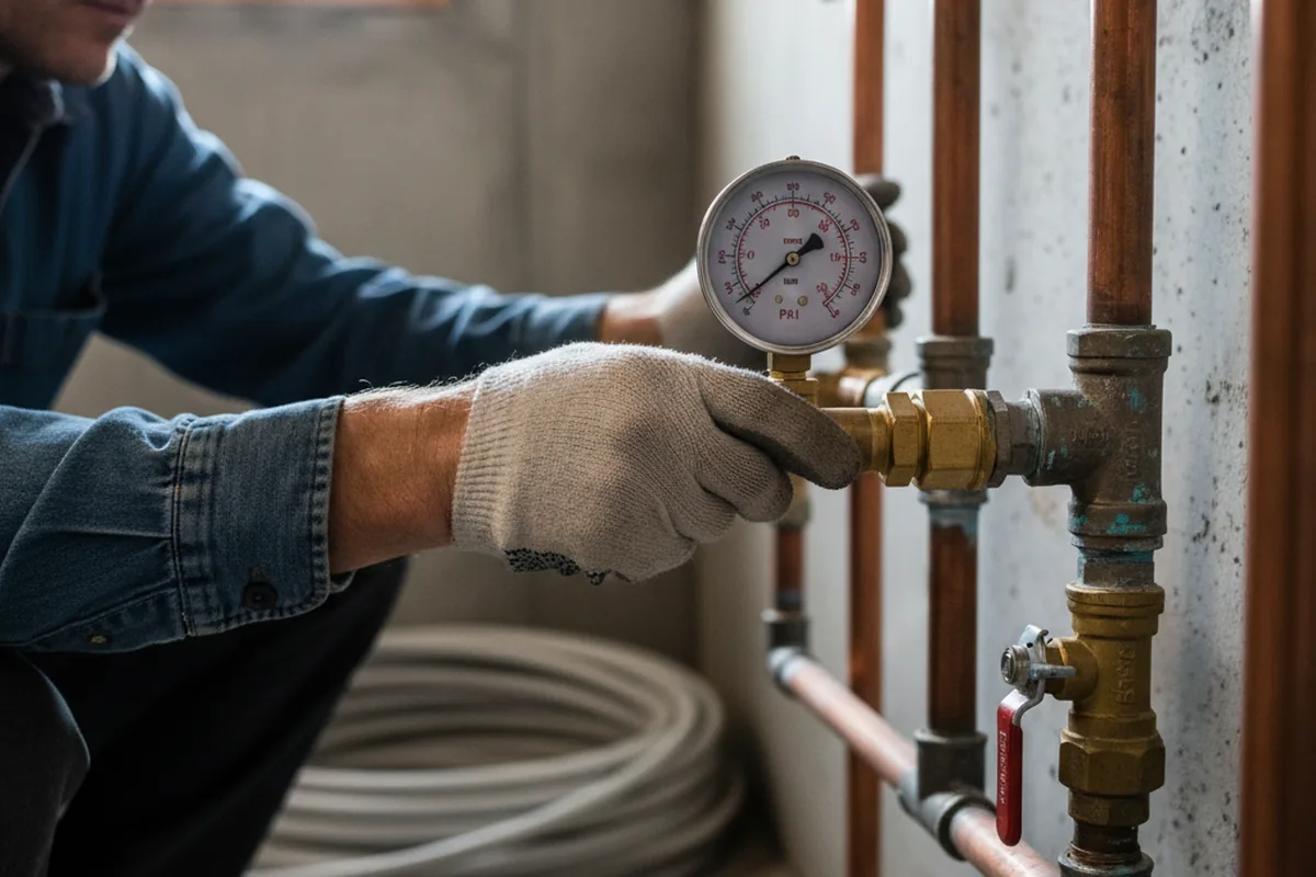 Pressure testing a repaired line during Water Line Repair in Silverhill